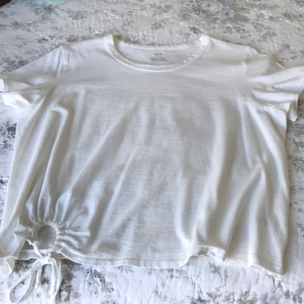 Aerie distressed white crop tee like new never worn